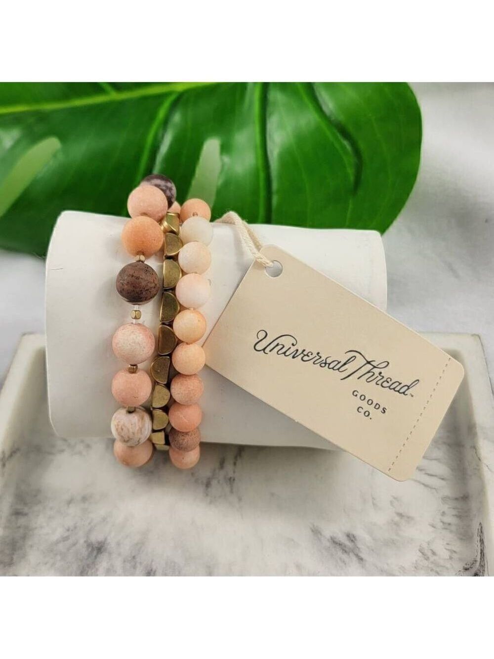 Universal Thread Genuine Stone set of 3 bracelets